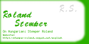 roland stemper business card